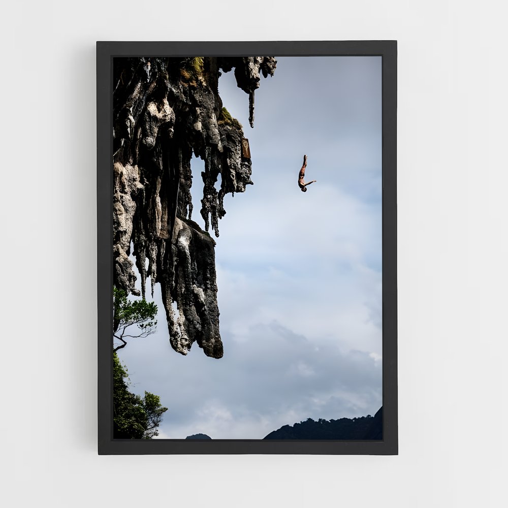 Poster L'Accroché des Cimes – affiche Plongeon de falaise (vue 2)